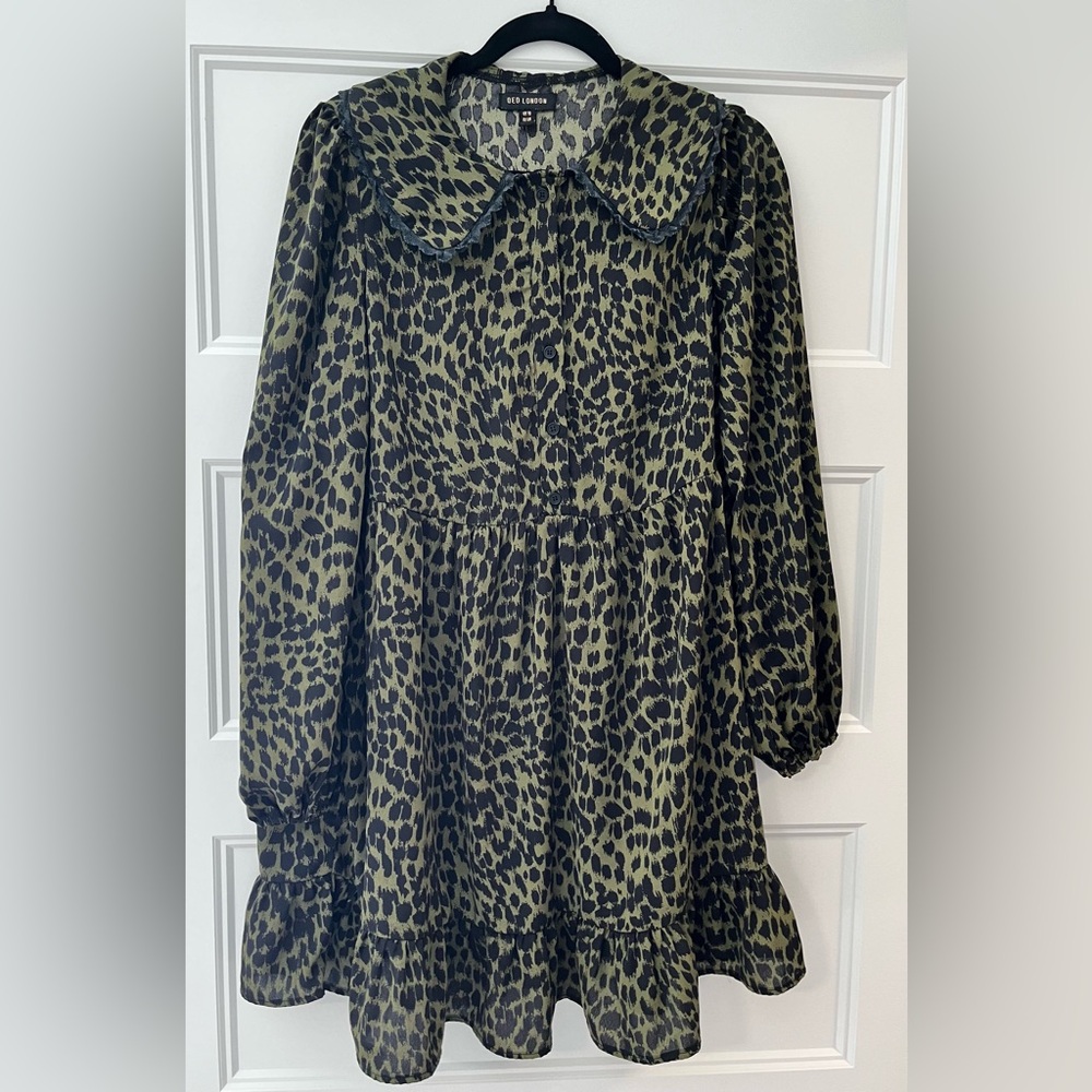 Leopard Print Long Sleeve Dress
